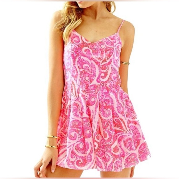 Lilly Pulitzer Pink Pout Kyla Romper - Picture 2 of 9
